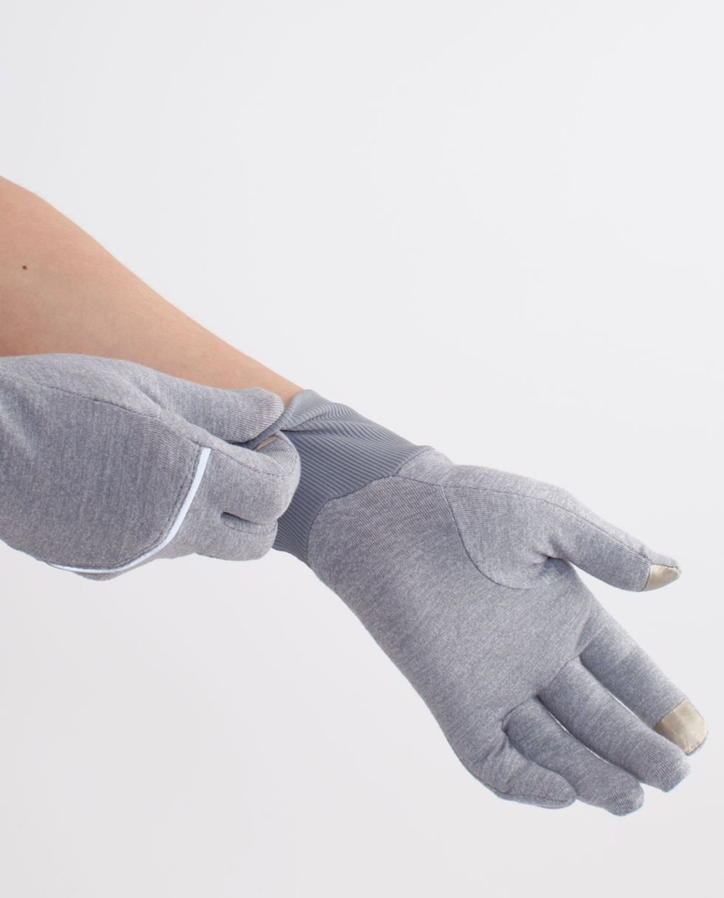 Lululemon Brisk Run Gloves - Heathered Fossil - lulu fanatics