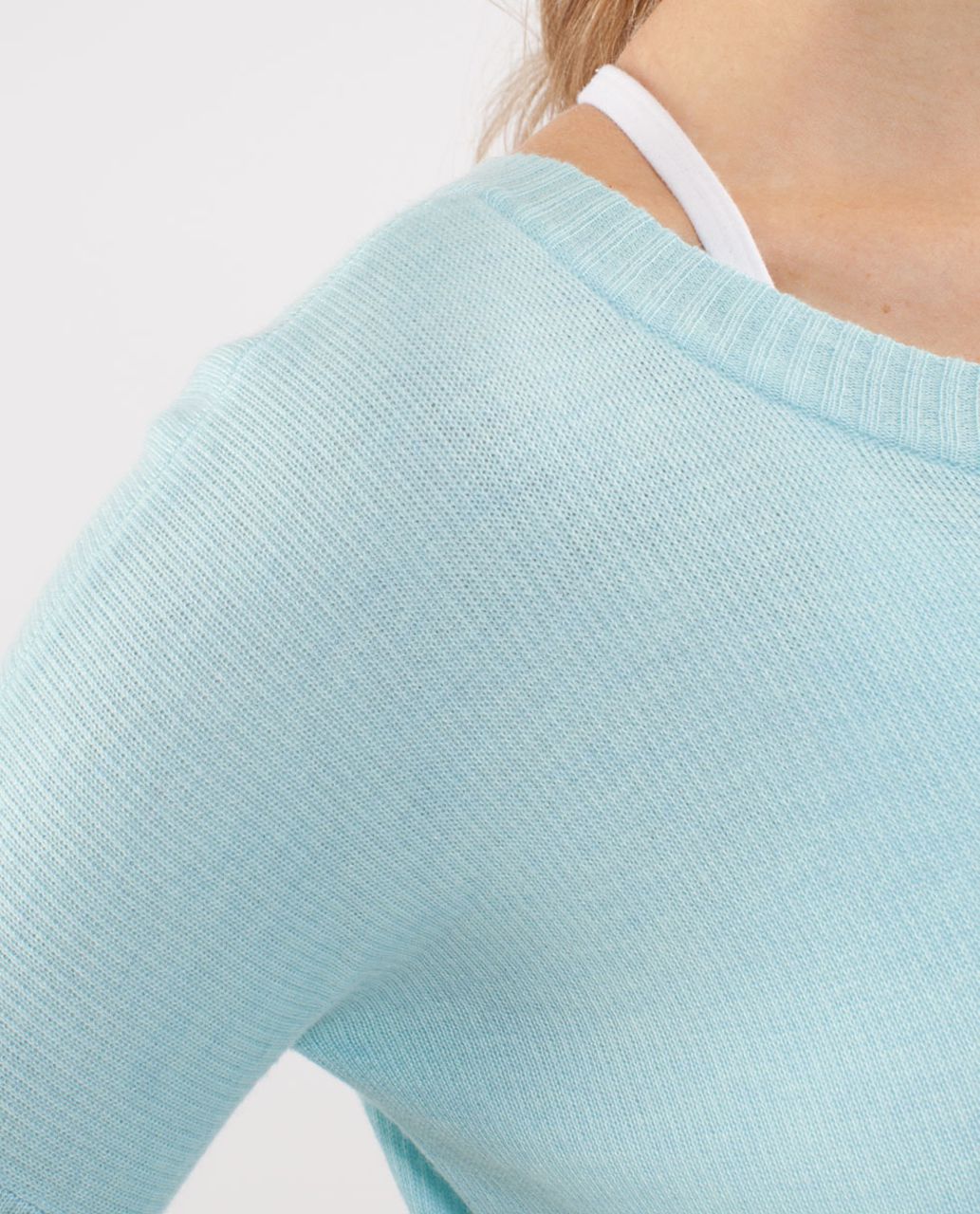 Lululemon Yin Me Pullover - Heathered Aquamarine /  White