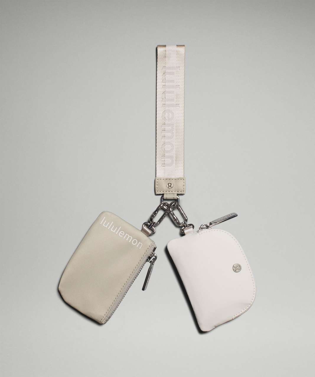 Lululemon Dual Pouch Wristlet *Wordmark - Raw Linen / White Lululemon Dual Pouch Wristlet *Wordmark - Raw Linen / White