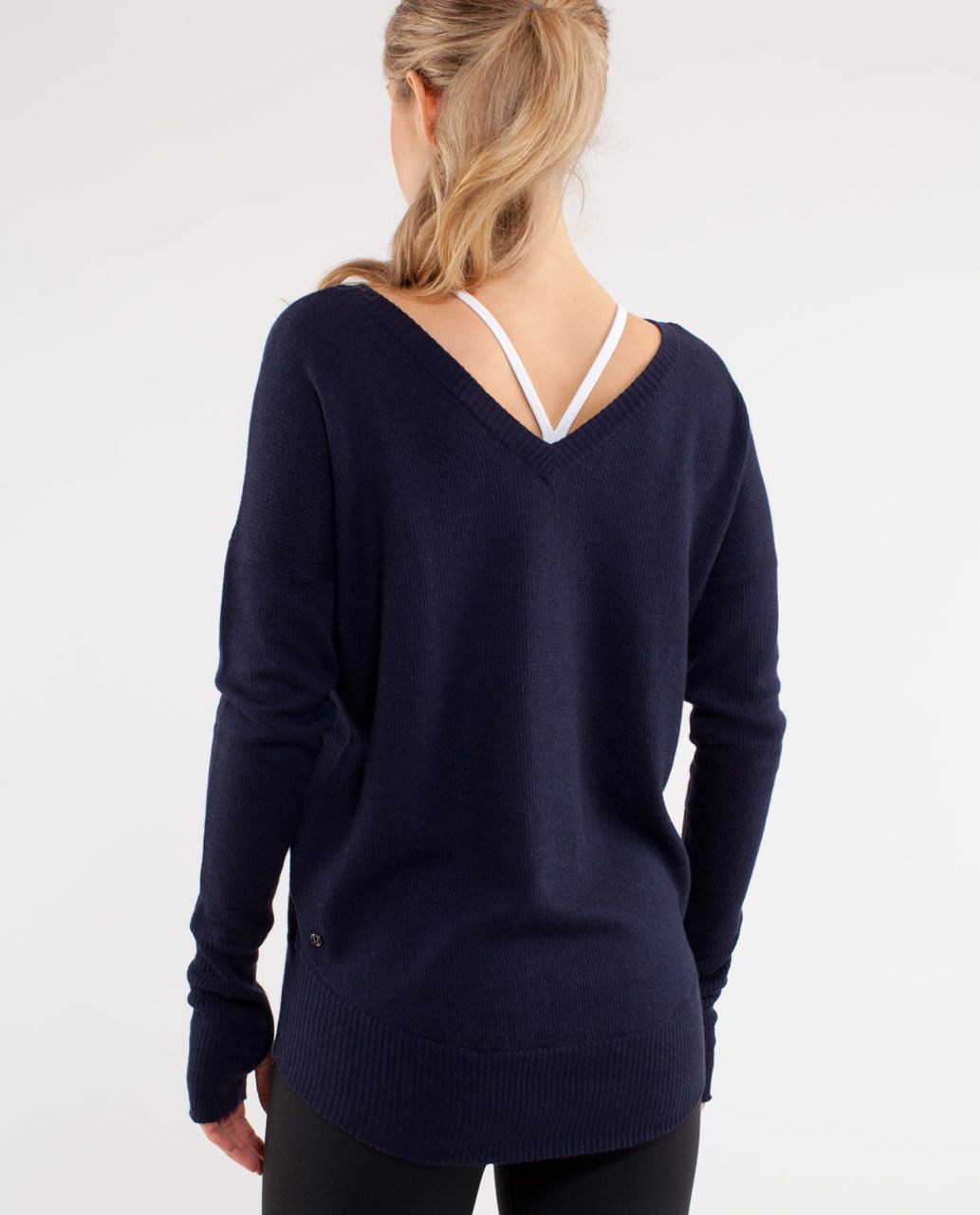 Lululemon Yin Me Pullover - Heathered Deep Indigo /  White