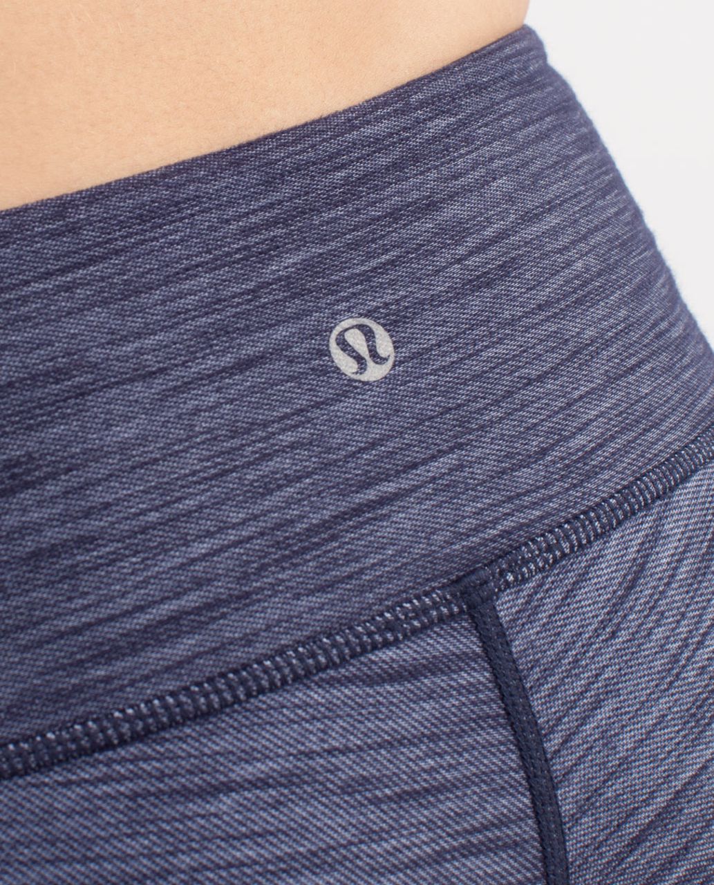 Lululemon Wunder Under Crop*Denim - Deep Indigo /  White