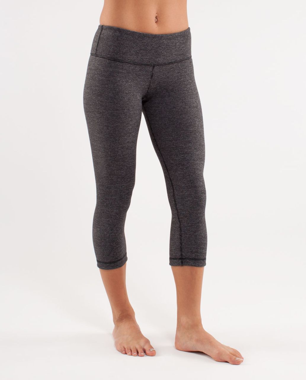 Lululemon Wunder Under Crop *Reversible - Black / Wee Stripe Black