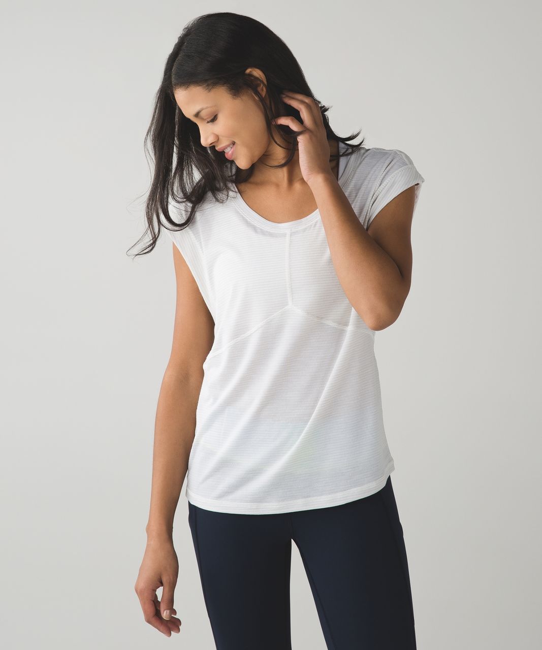 Lululemon Get Sweat Tee - Heathered White / White