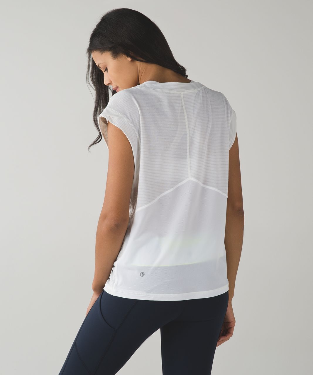 Lululemon Get Sweat Tee - Heathered White / White