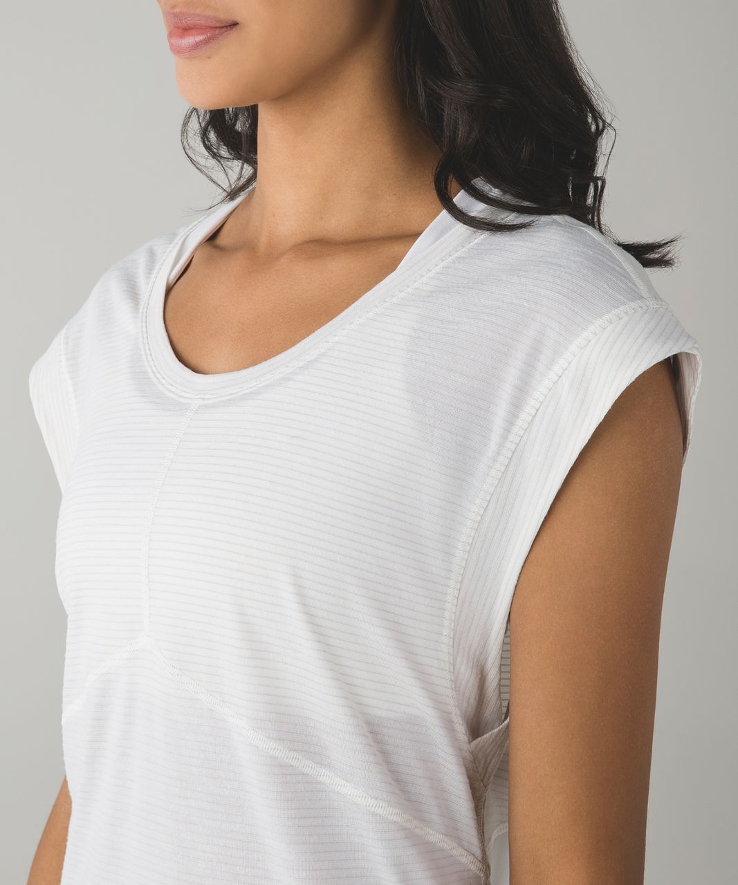 Lululemon Get Sweat Tee - Heathered White / White