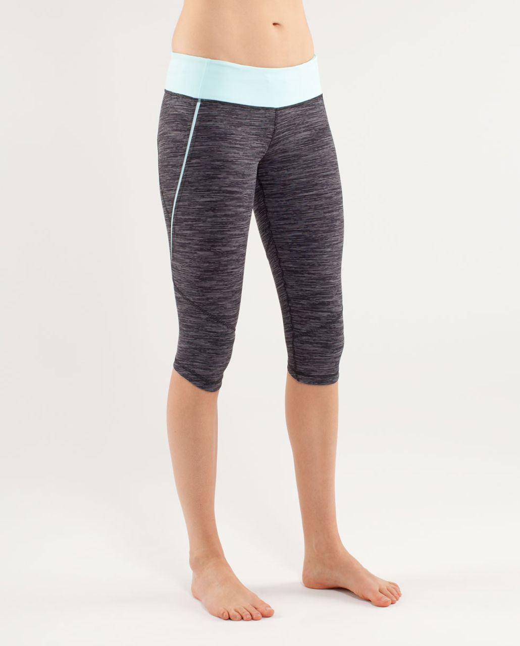 Lululemon Run:  Excel Crop - Wee Are From Space Black Combo /  Aquamarine