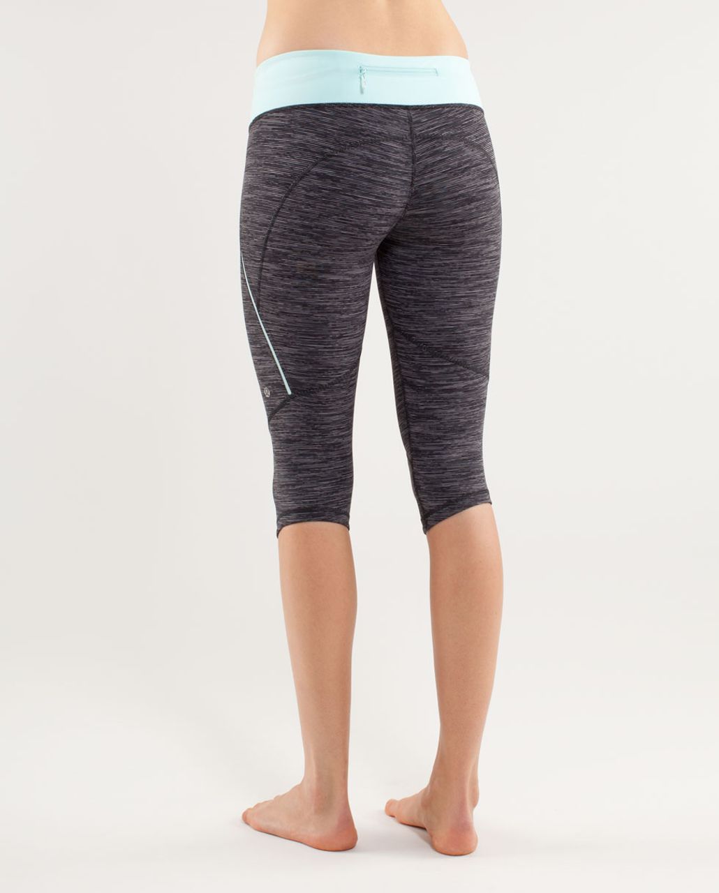 Lululemon Run:  Excel Crop - Wee Are From Space Black Combo /  Aquamarine