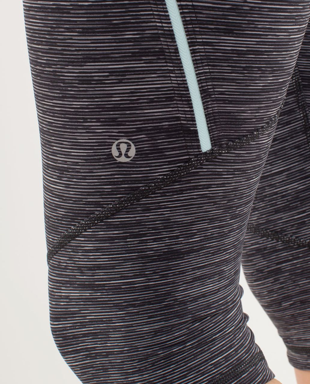 Lululemon Run:  Excel Crop - Wee Are From Space Black Combo /  Aquamarine