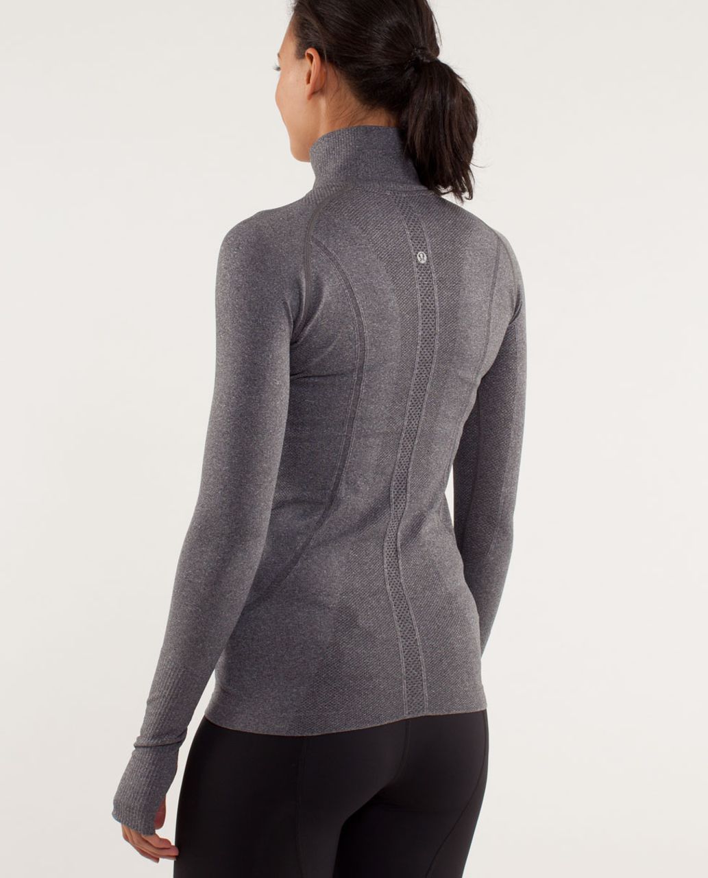 Lululemon Sweatshirt Size 6 Womens Base Runner Gray Asymmetrical 1/2 Zip