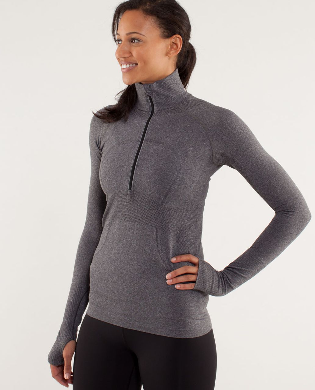 Lululemon Tech Fleece Hiking 1/4 Zip Pullover - Black - lulu fanatics