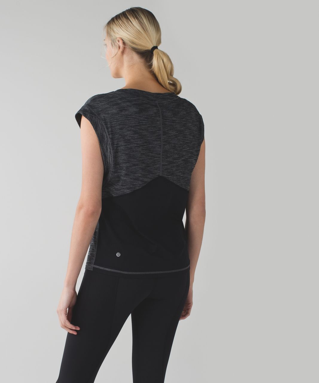 Lululemon Get Sweat Tee - Heathered Black / Black