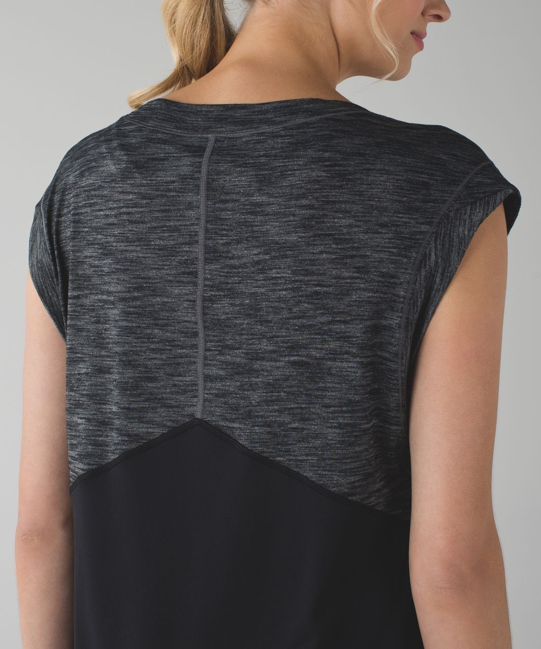 Lululemon Get Sweat Tee - Heathered Black / Black