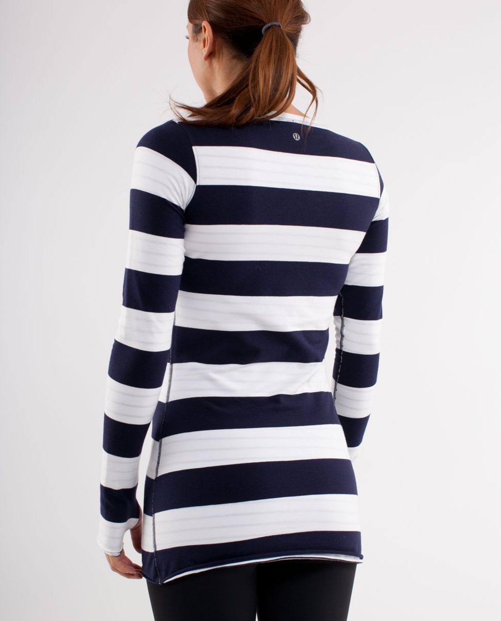 Lululemon Every Yogi Long Sleeve - Wide Bold Stripe White Deep Indigo /  Quiet Stripe White Deep Indigo