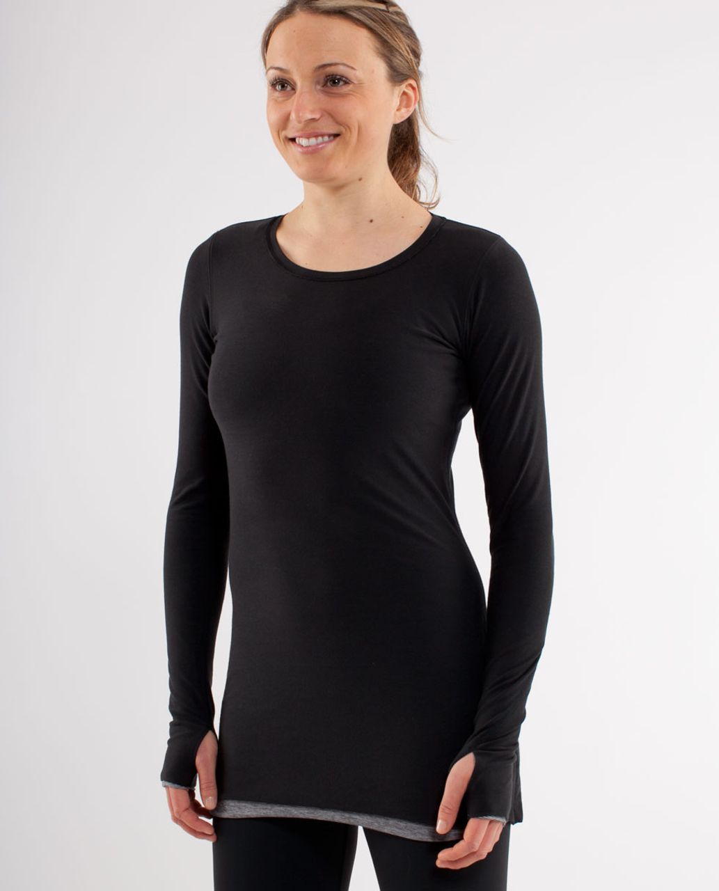 Lululemon Every Yogi Long Sleeve - Wee Stripe White Black / Black