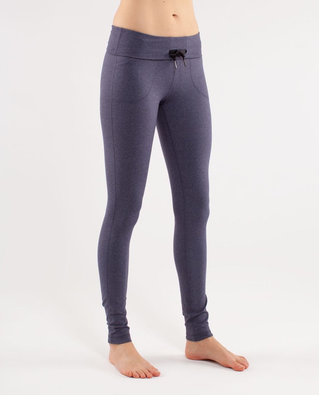 LULULEMON SKINNY WILL Pant Variegated Knit Black Heathered Black 4