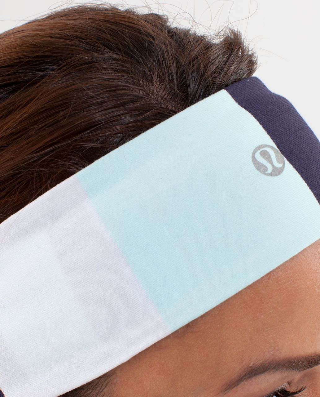 Lululemon Lucky Luon Headband - Discover Stripe White Deep Indigo