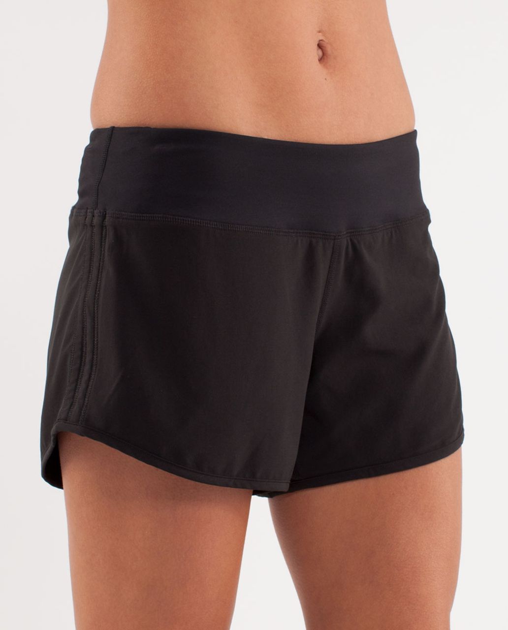 Lululemon Run:  Switch Back Short - Black /  Fossil /  Wee Are From Space Black Combo