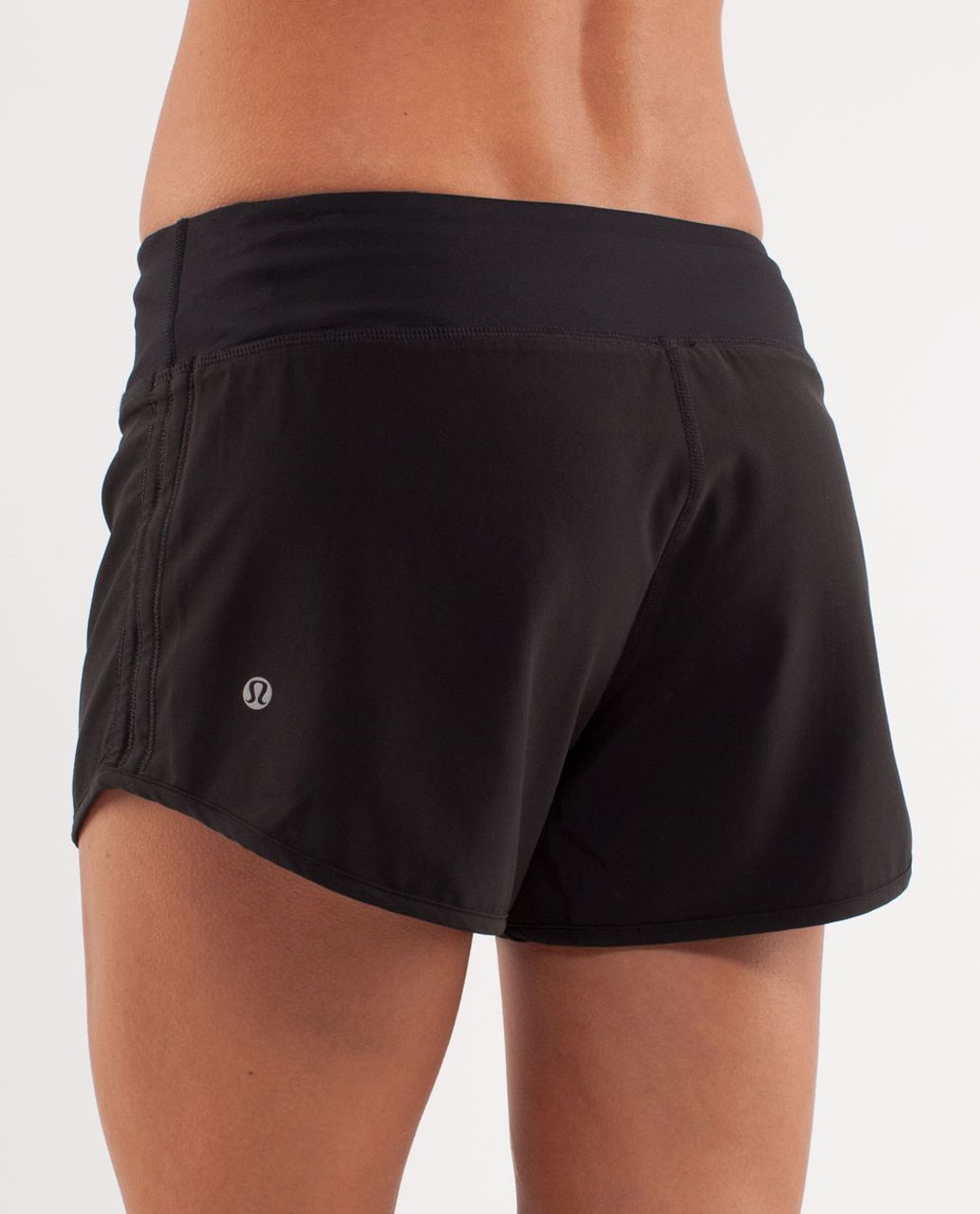 Lululemon Run:  Switch Back Short - Black /  Fossil /  Wee Are From Space Black Combo