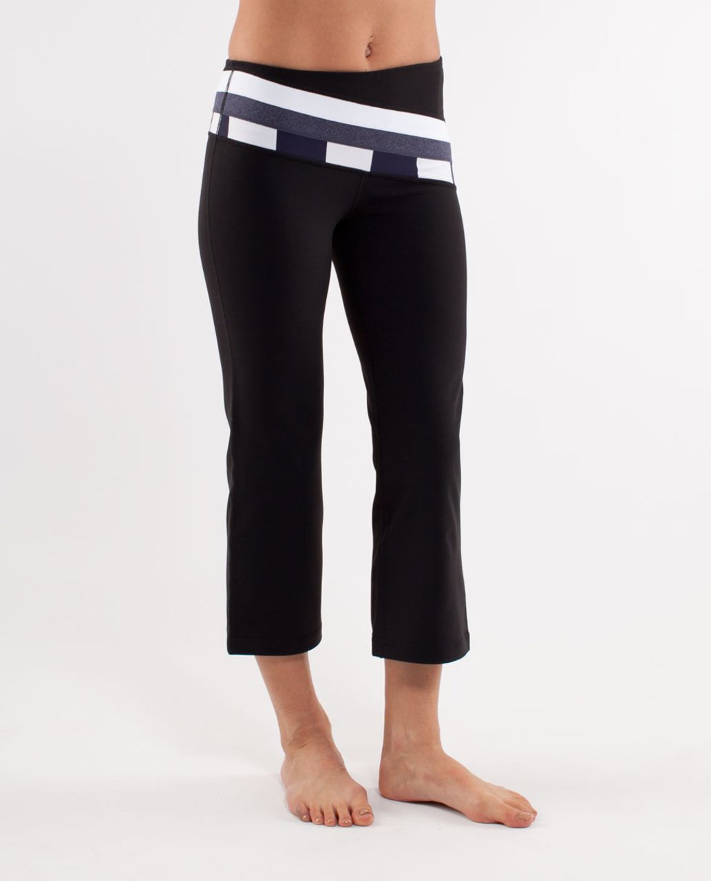 Lululemon Retro Rainbow Crop - Black /  White /  Heathered Deep Indigo