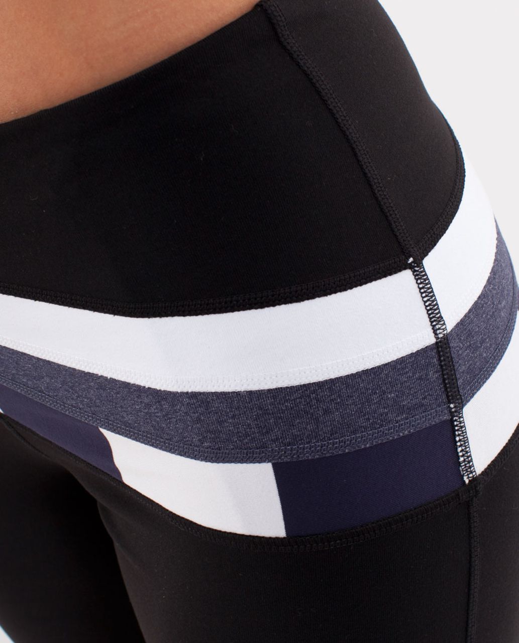 Lululemon Retro Rainbow Crop - Black /  White /  Heathered Deep Indigo