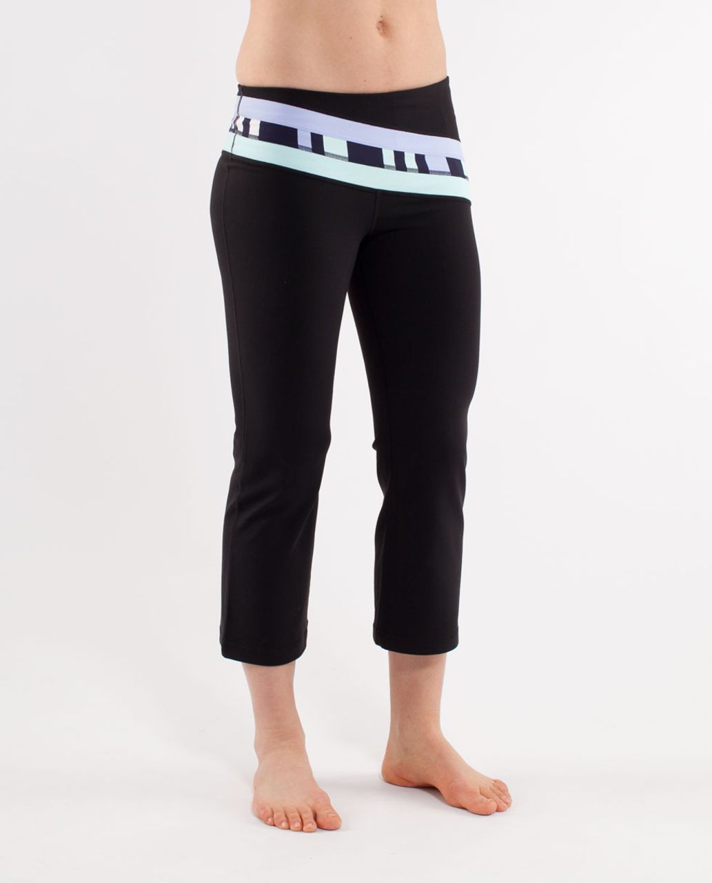 Lululemon Retro Rainbow Crop - Black /  Lavender Dusk /  Discover Stripe White Deep Indigo