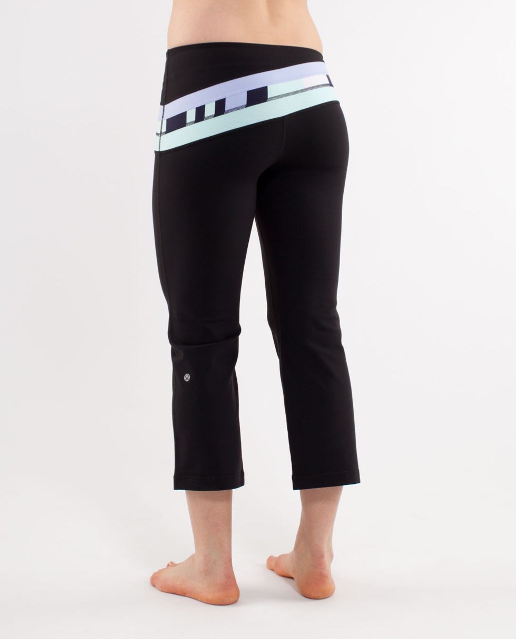 Lululemon Retro Rainbow Crop - Black /  Lavender Dusk /  Discover Stripe White Deep Indigo