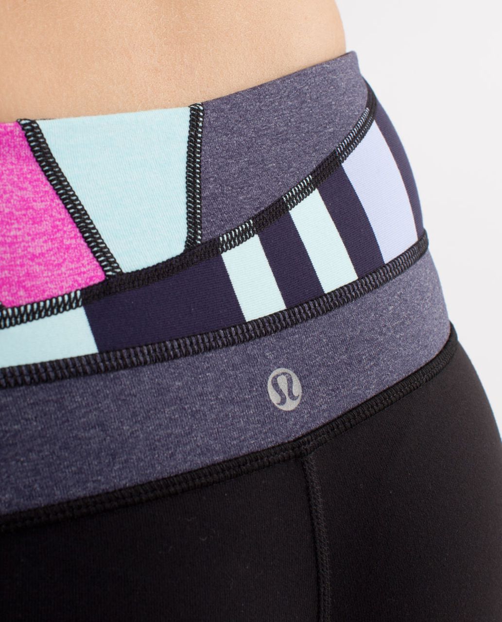 Lululemon Reverse Groove Short (Regular) - Black /  Quilting Spring 13 /  Heathered Deep Indigo