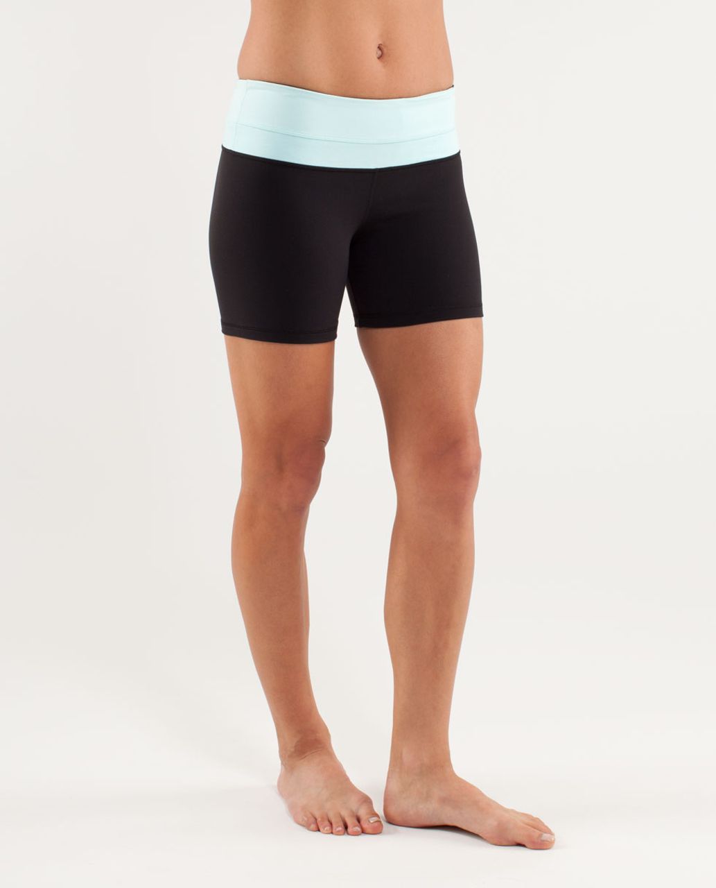 Lululemon Reverse Groove Short (Regular) - Black /  Aquamarine /  Heathered Aquamarine