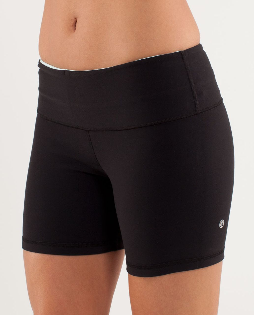 Lululemon Reverse Groove Short (Regular) - Black /  Aquamarine /  Heathered Aquamarine