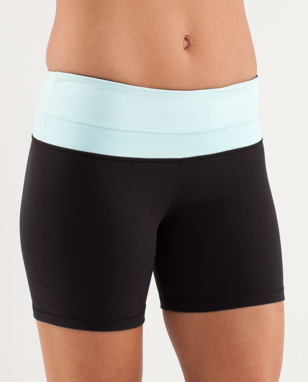 Lululemon Reverse Groove Short (Regular) - Black /  Aquamarine /  Heathered Aquamarine