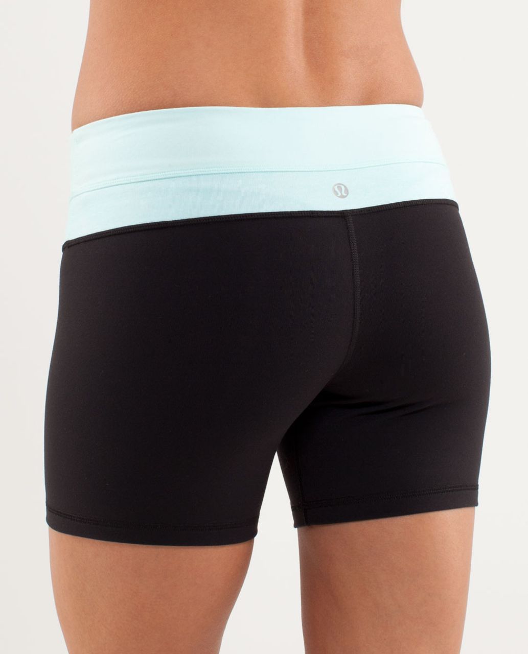 Lululemon Reverse Groove Short (Regular) - Black /  Aquamarine /  Heathered Aquamarine