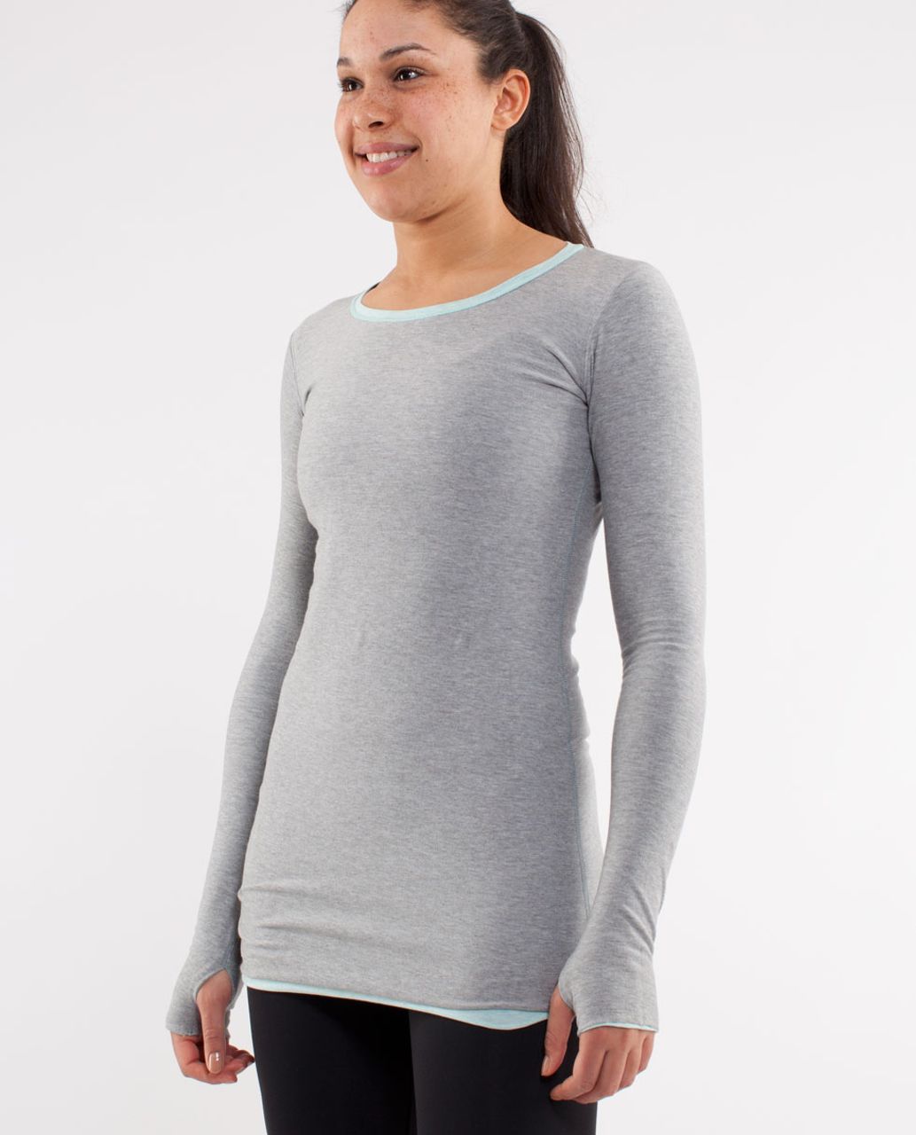 Lululemon Every Yogi Long Sleeve - Heathered Aquamarine /  Aquamarine