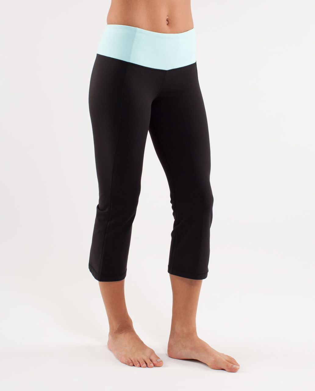 Lululemon Gather & Crow Crop - Black /  Heathered Aquamarine /  Aquamarine