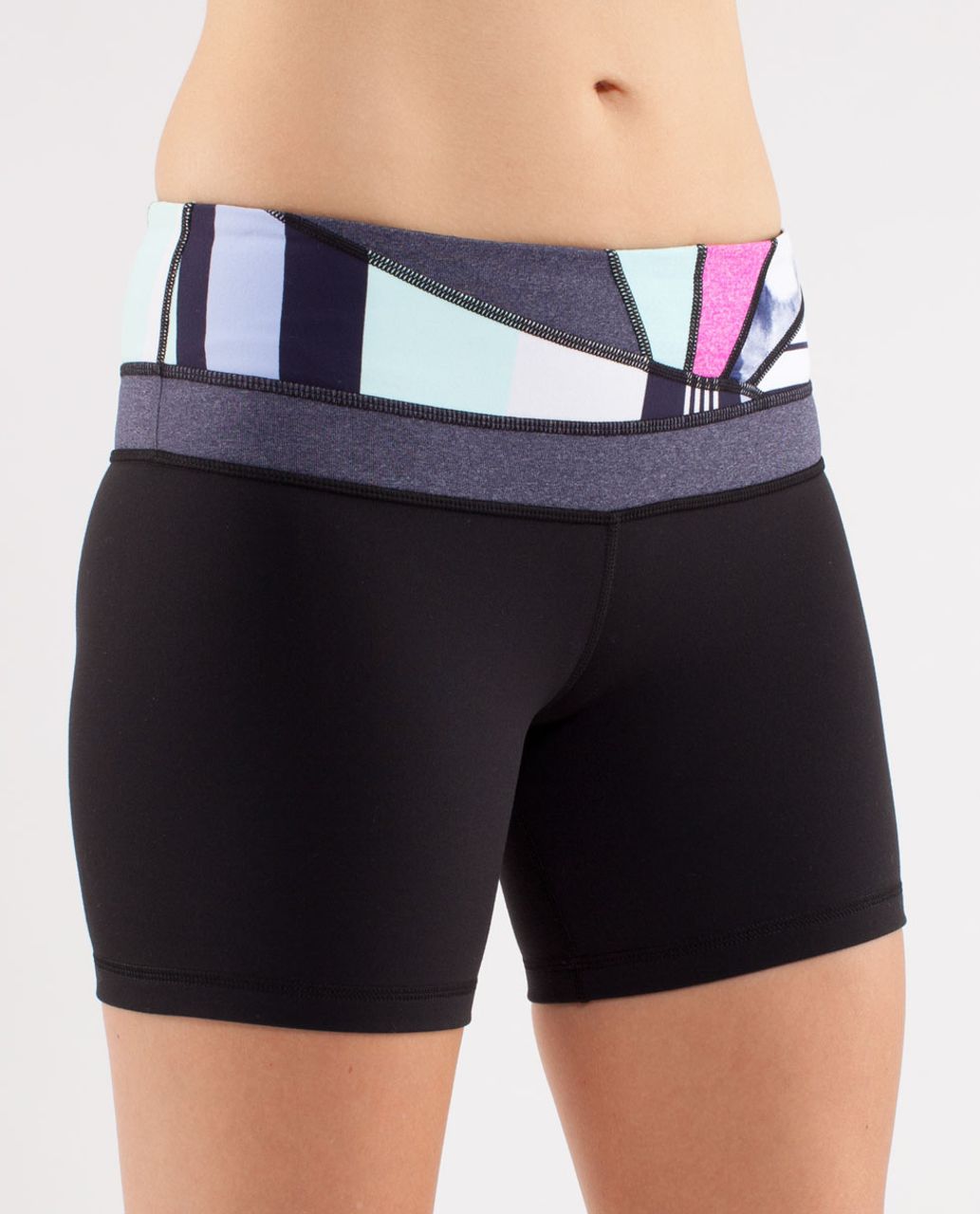 Lululemon Reverse Groove Short (Tall) - Black /  Quilting Spring 13 /  Heathered Deep Indigo