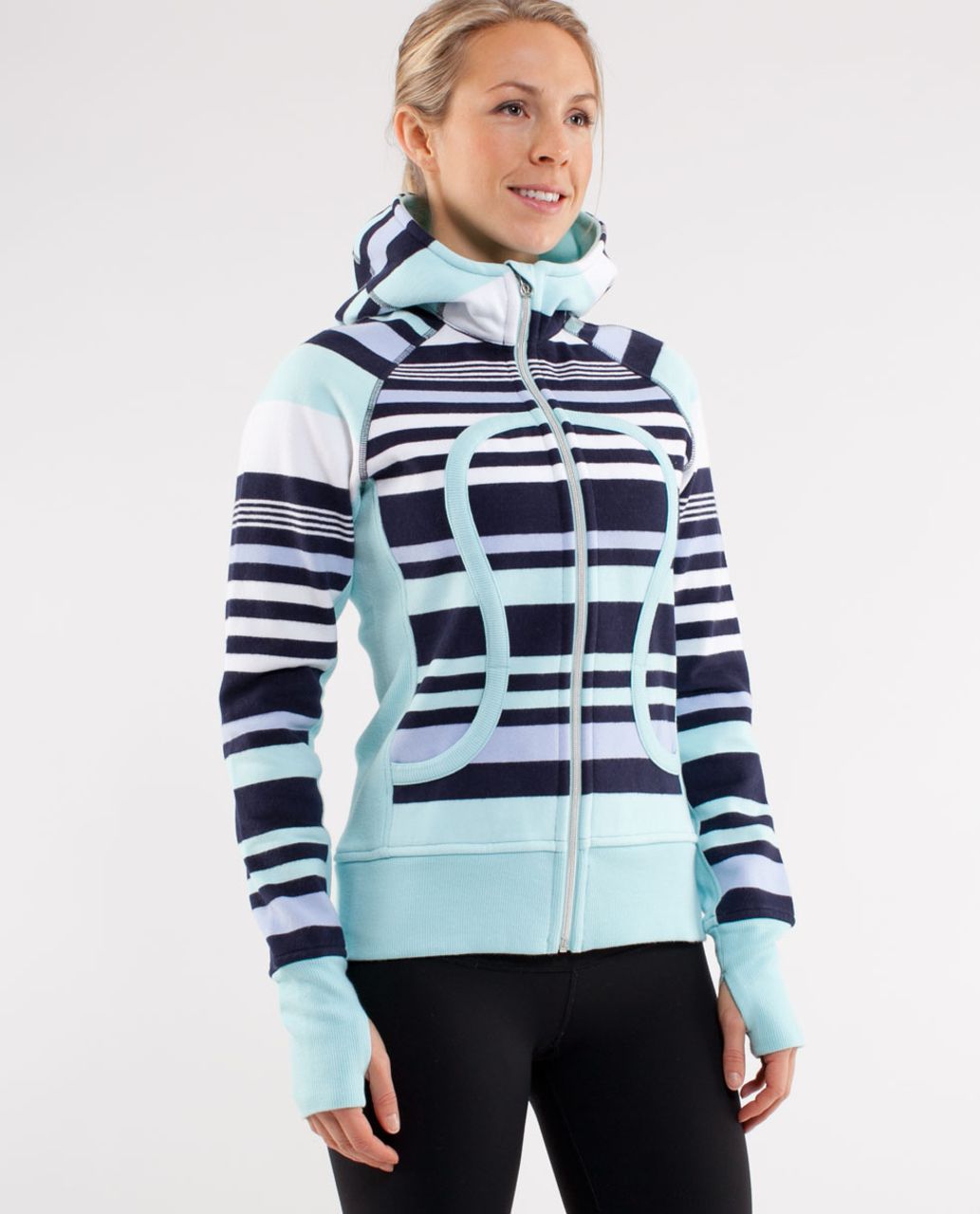 Lululemon Scuba Hoodie *Stripe - Discover Stripe White Deep Indigo /  White /  Aquamarine