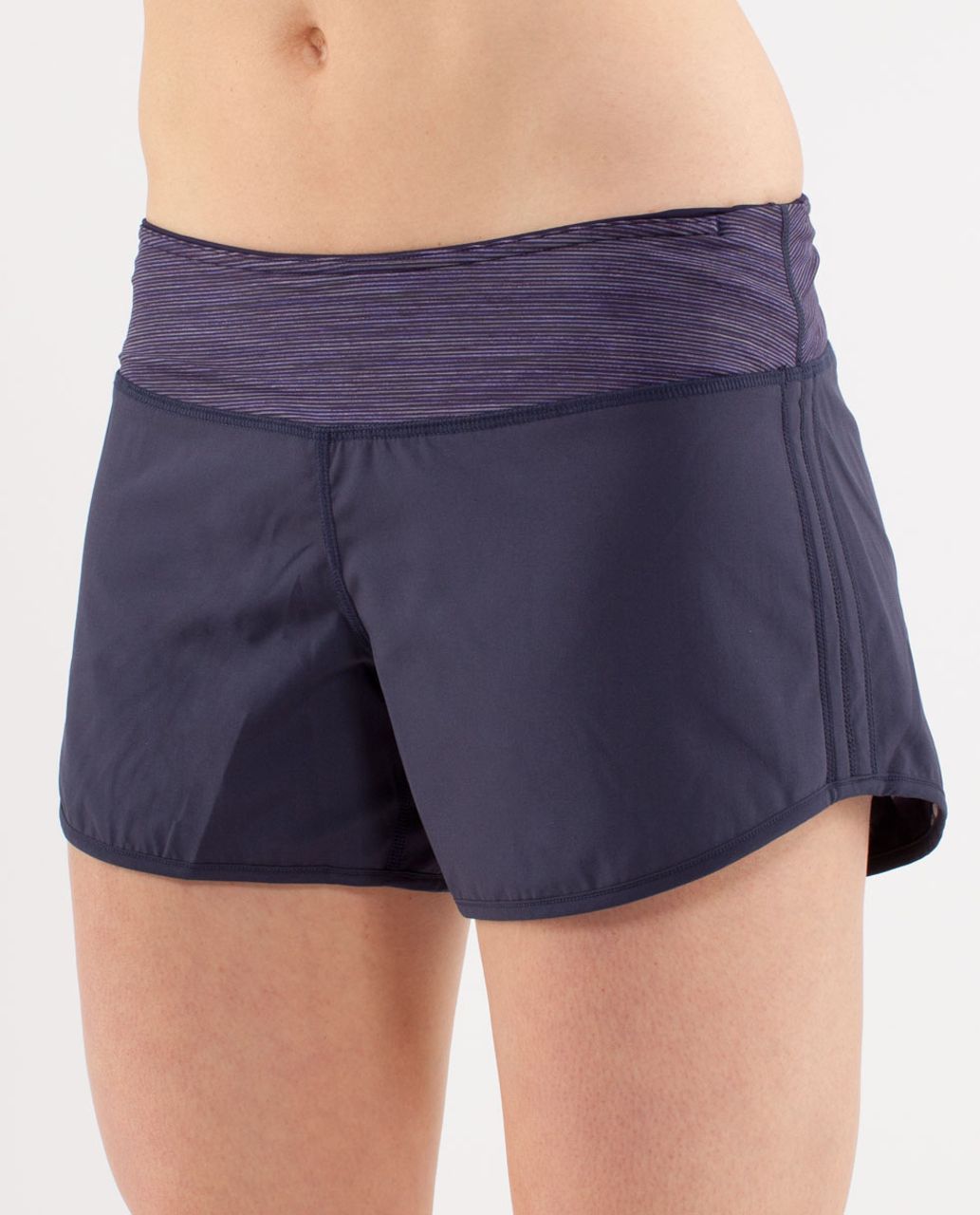 Lululemon Run:  Switch Back Short - Ink Blot White Deep Indigo /  Deep Indigo