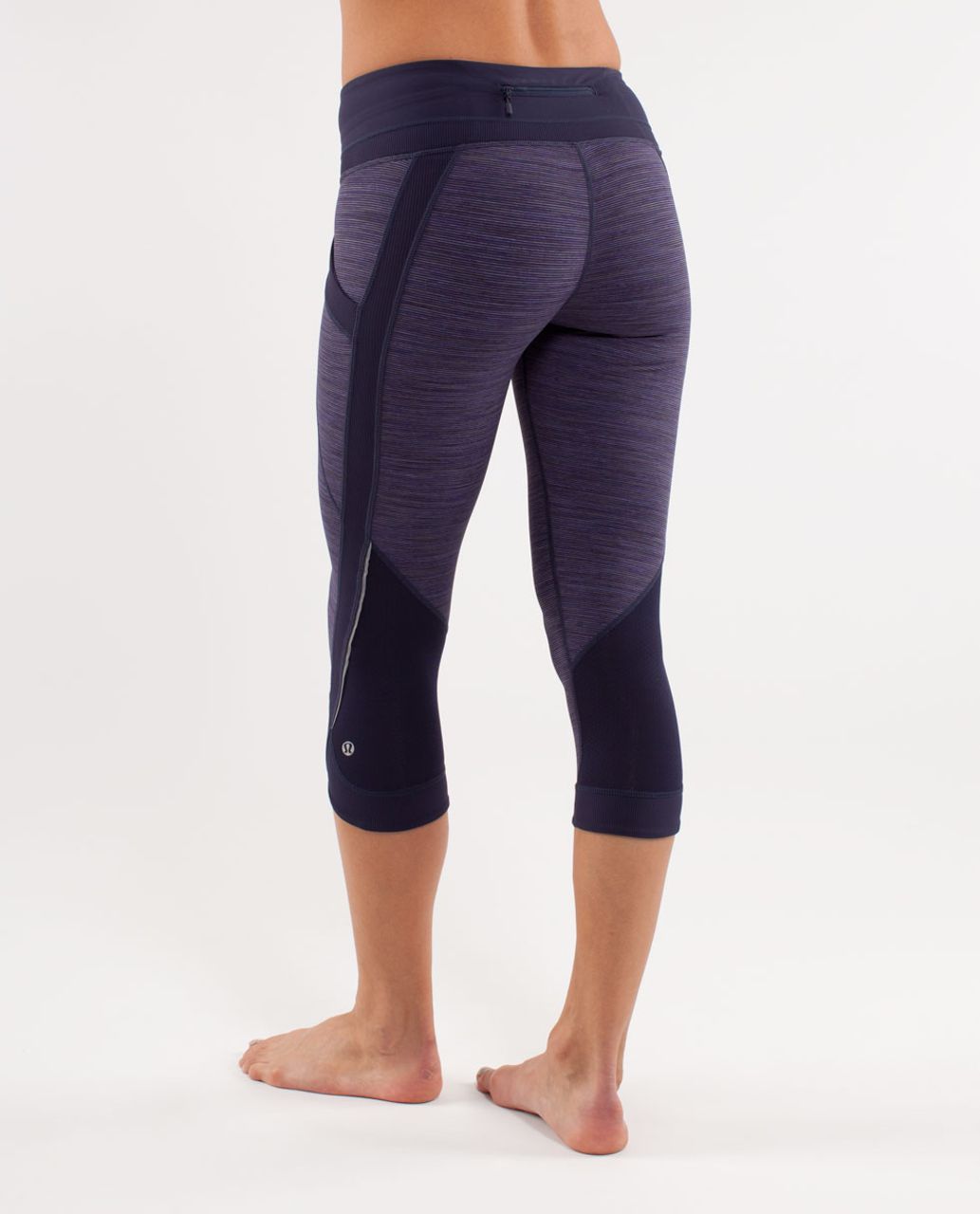 Lululemon Run:  Chase Me Crop - Wee Are From Space Deep Indigo  /  Deep Indigo