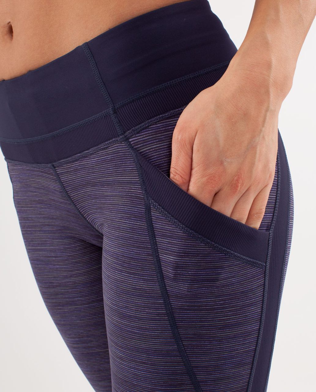 Lululemon Run:  Chase Me Crop - Wee Are From Space Deep Indigo  /  Deep Indigo