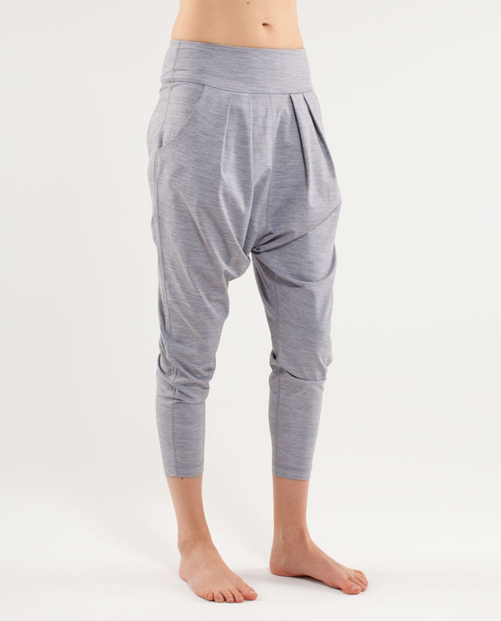 Lululemon Happy Hatha Crop - Heathered Fossil /  Fossil