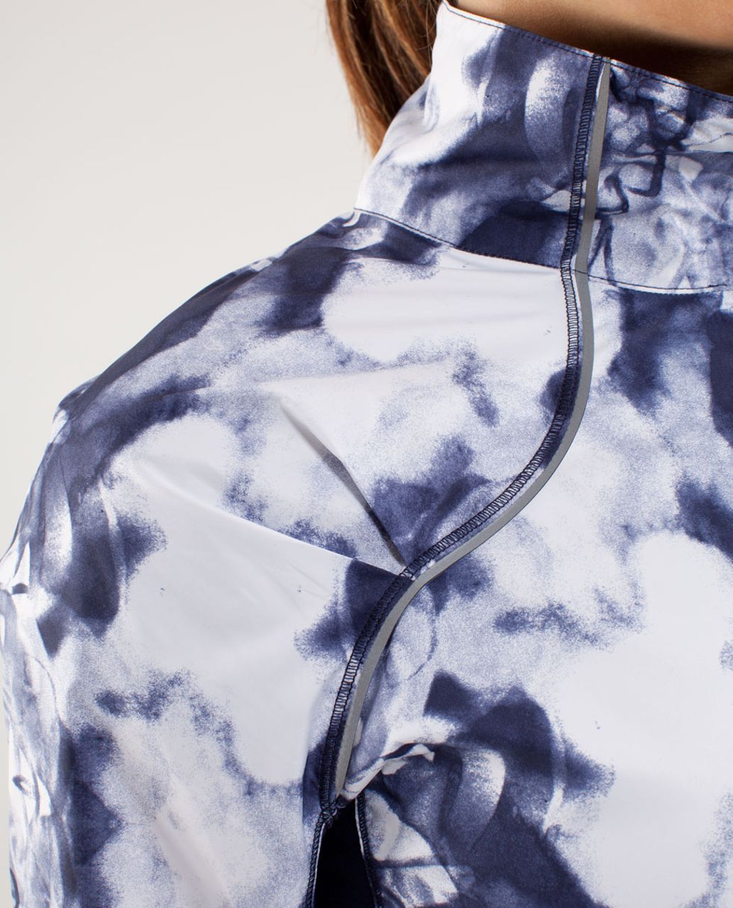 Lululemon Run:  Essential Jacket II - Ink Blot White Deep Indigo /  Deep Indigo