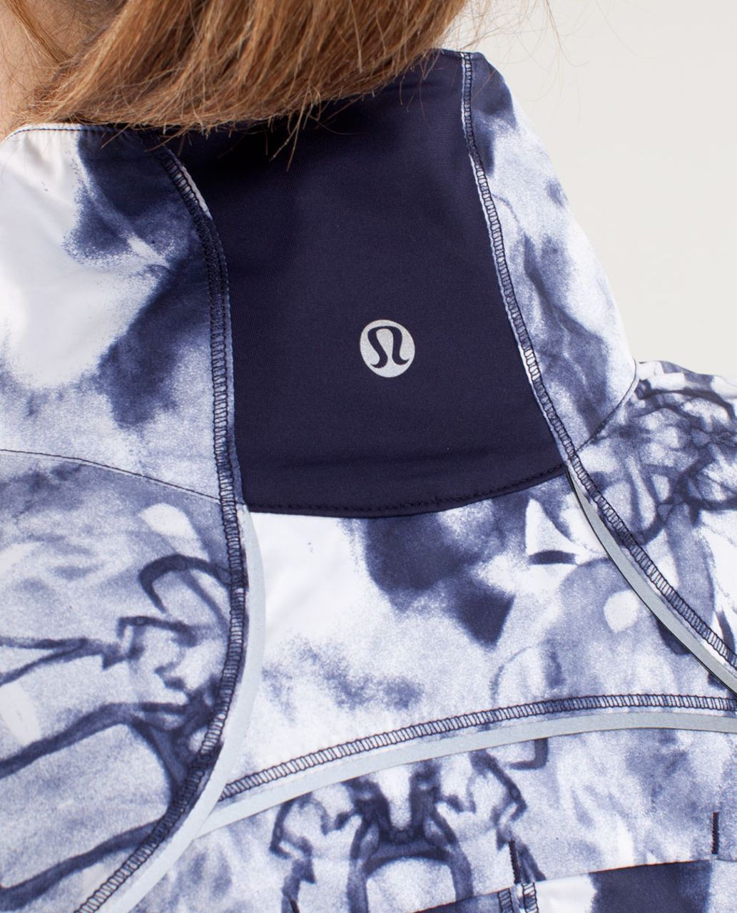 Lululemon Run:  Essential Jacket II - Ink Blot White Deep Indigo /  Deep Indigo