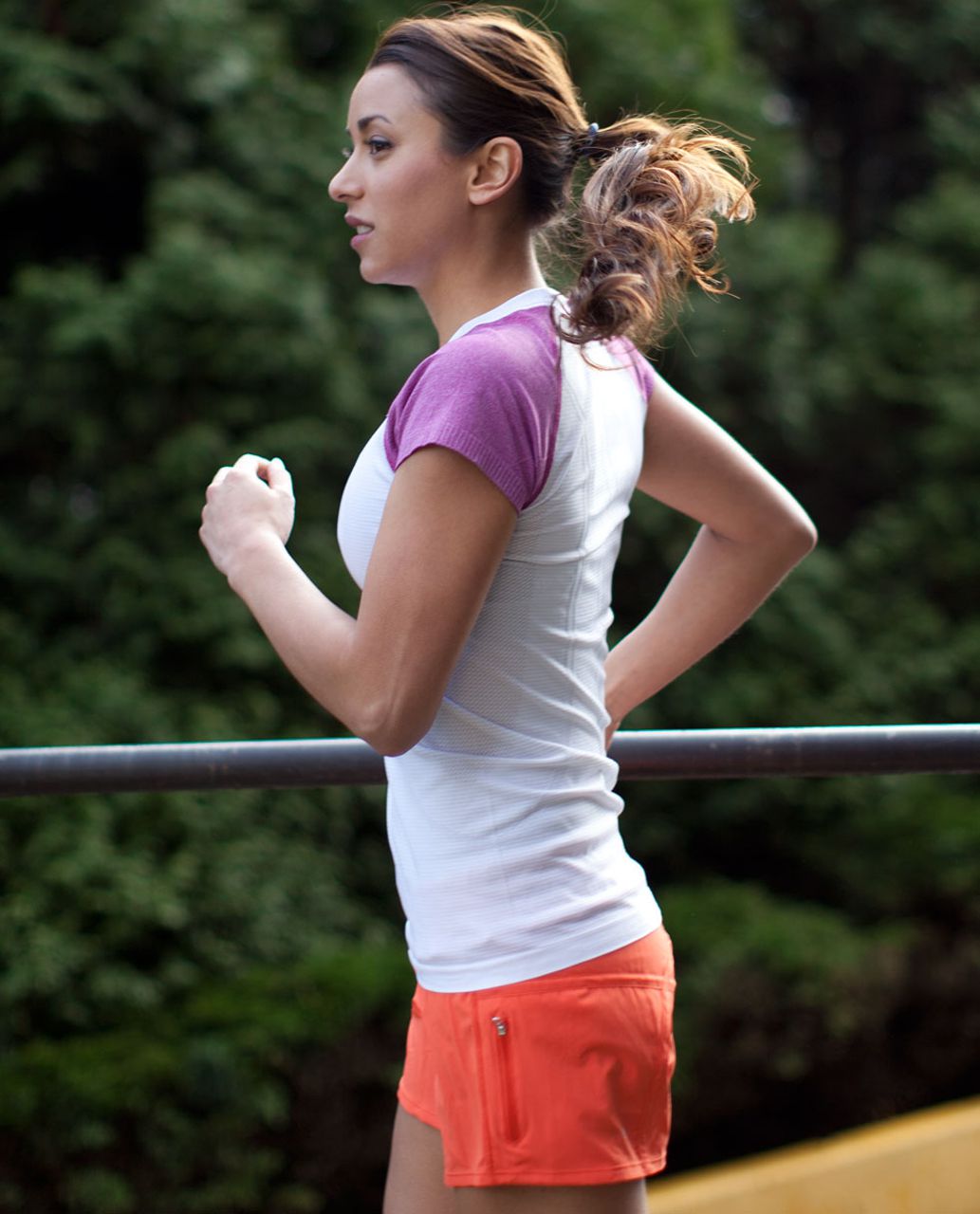 Lululemon Run:  Swiftly Tech Short Sleeve - White /  Ultra Violet