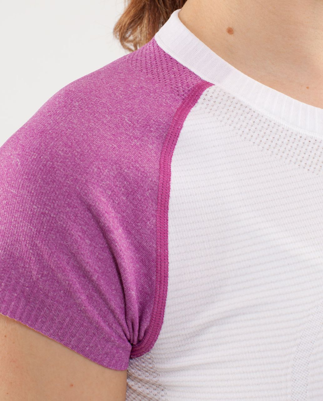 Lululemon Run:  Swiftly Tech Short Sleeve - White /  Ultra Violet