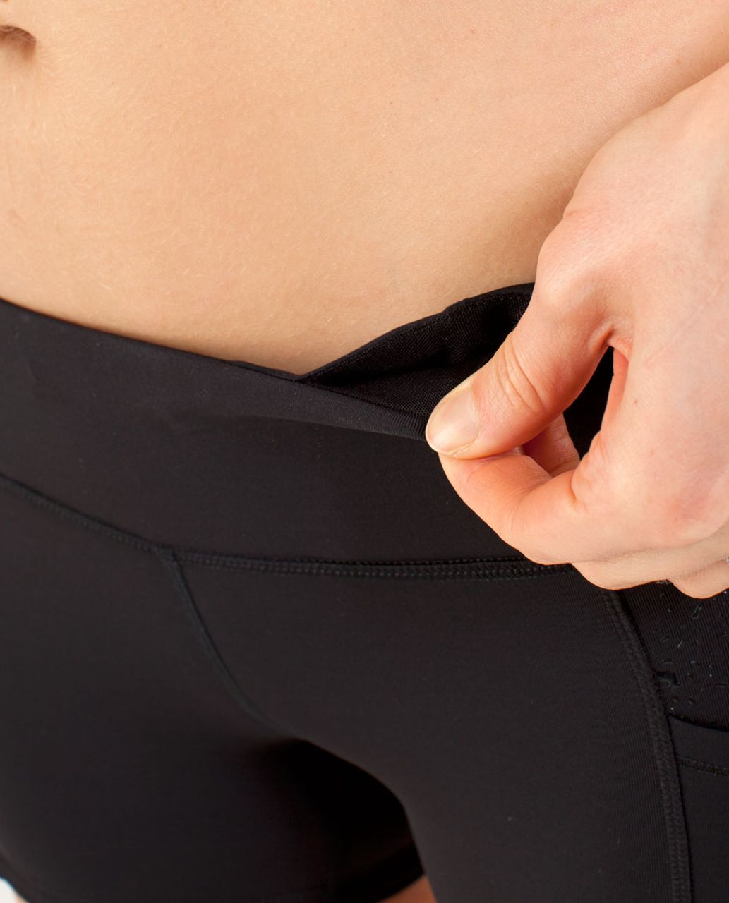 Lululemon Run:  Shorty Short - Black /  Cut-out Lace Silicone Black