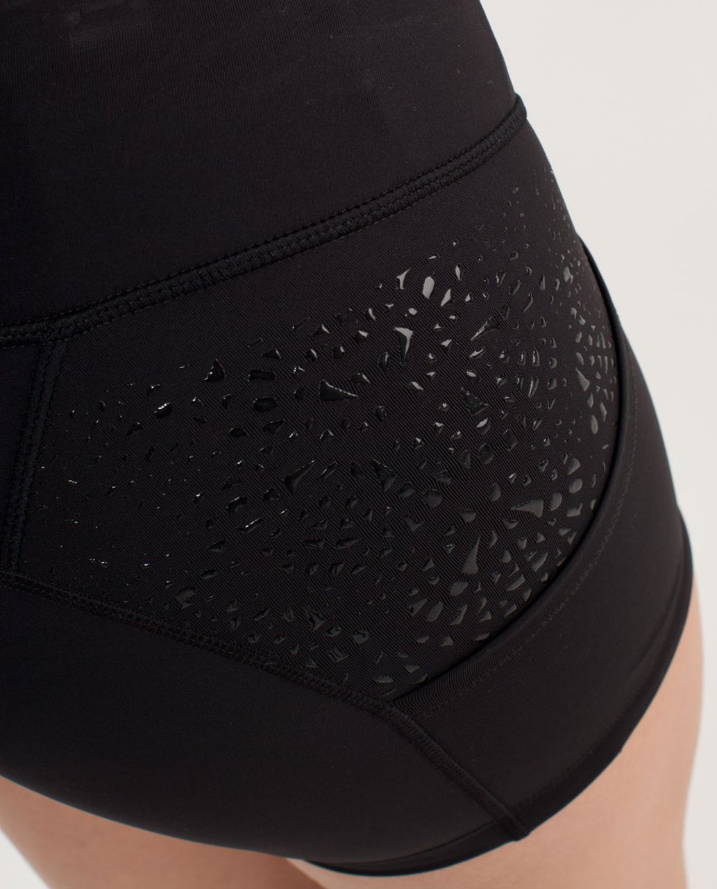 Lululemon Run:  Shorty Short - Black /  Cut-out Lace Silicone Black