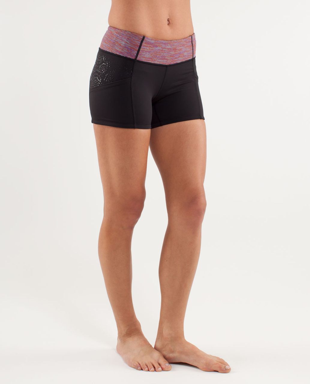 Lululemon Run:  Shorty Short - Black /  Wee Are From Space Black March Multi