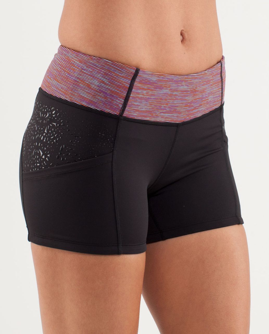 Lululemon Run:  Shorty Short - Black /  Wee Are From Space Black March Multi