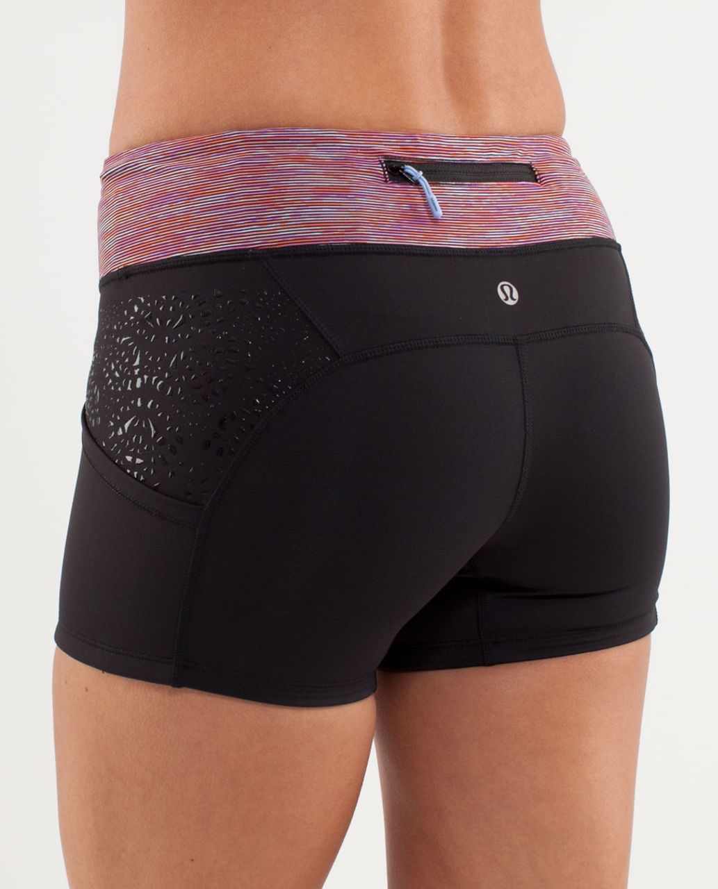 Lululemon Run:  Shorty Short - Black /  Wee Are From Space Black March Multi