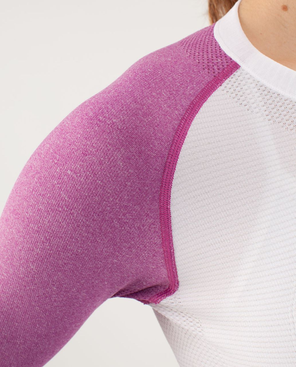 Lululemon Run:  Swiftly Tech Long Sleeve - White /  Ultra Violet