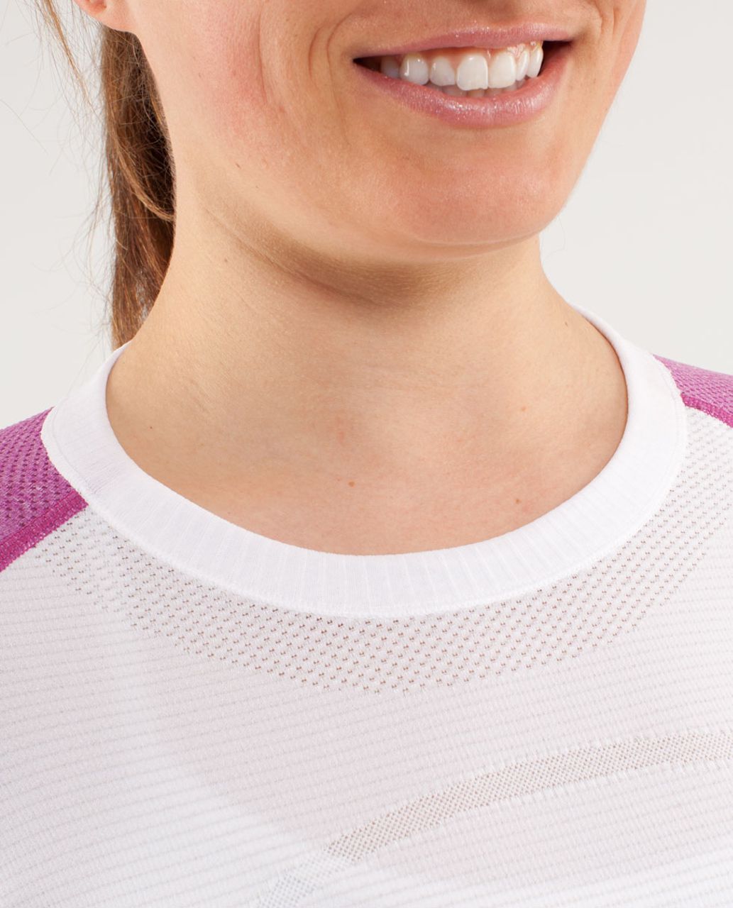 Lululemon Run:  Swiftly Tech Long Sleeve - White /  Ultra Violet